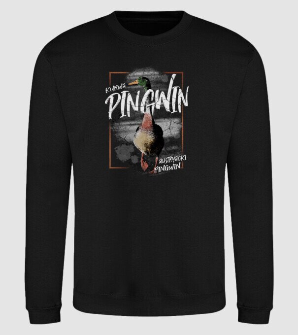 Kurwa pingwin model negru pe tricou