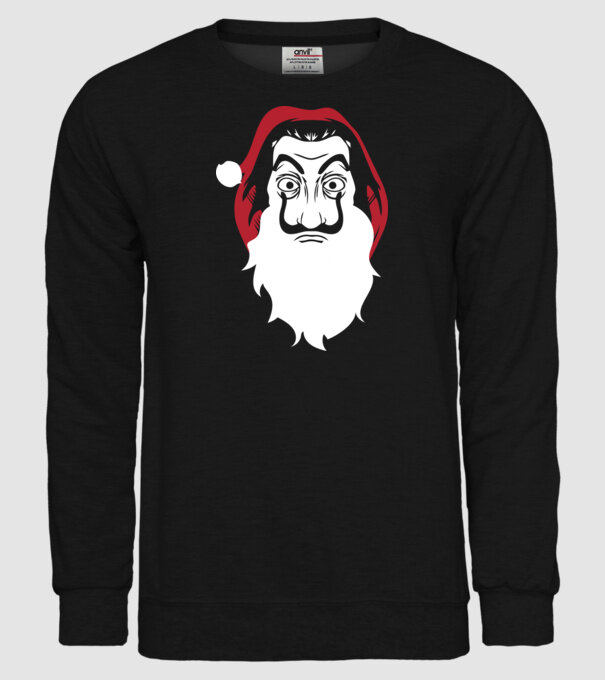 la casa de papel santa model negru pe tricou