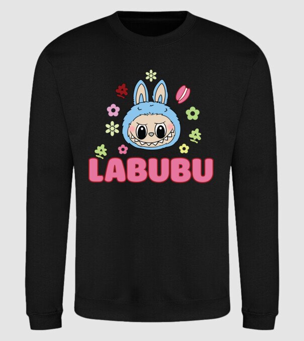 Labubu model negru pe tricou
