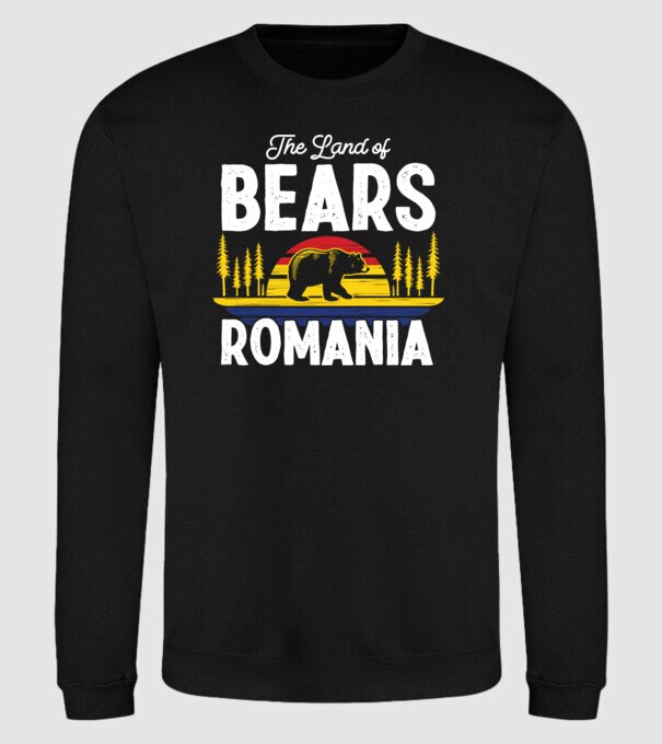 Land of Bears model negru pe tricou
