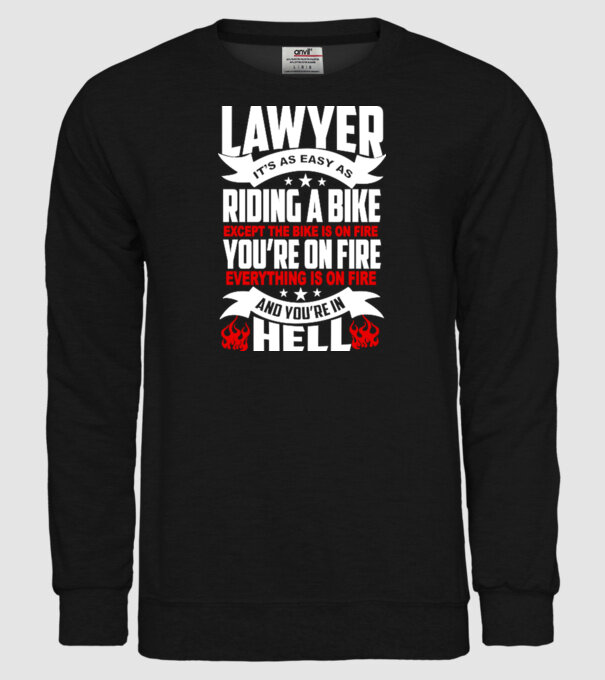 'Lawyer it''s easy as riding a bike...' model negru pe tricou