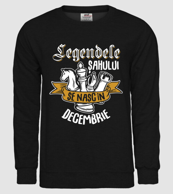 Legendele șahului se nasc în decembrie model negru pe tricou