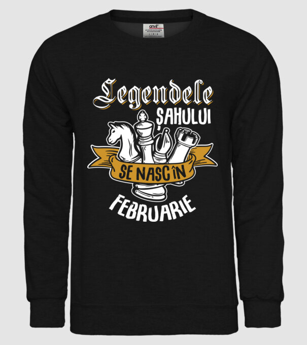 Legendele șahului se nasc în februarie model negru pe tricou