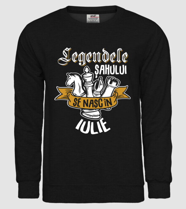 Legendele șahului se nasc în iulie model negru pe tricou