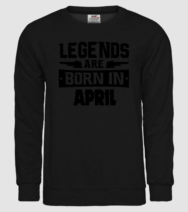 Legends are born in April model negru pe tricou