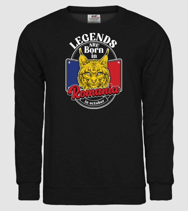 Legends are born in România october model negru pe tricou
