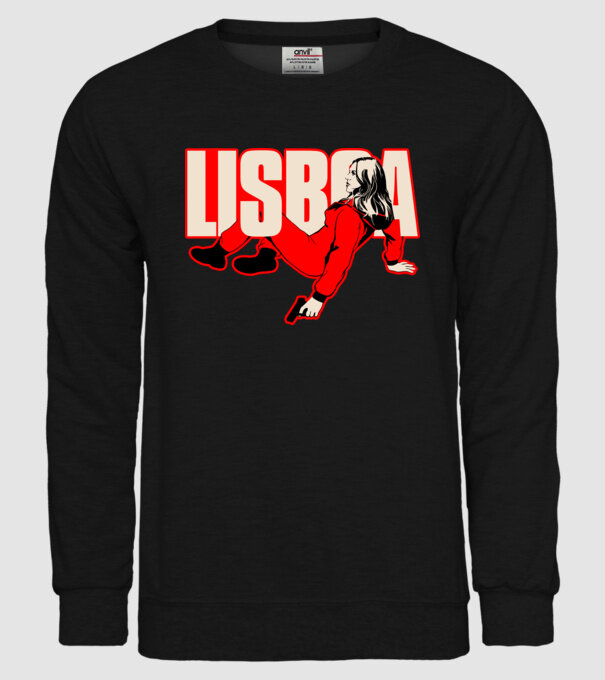 lisboa la casa de papel model negru pe tricou