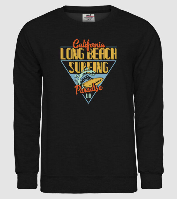 Long Beach model negru pe tricou