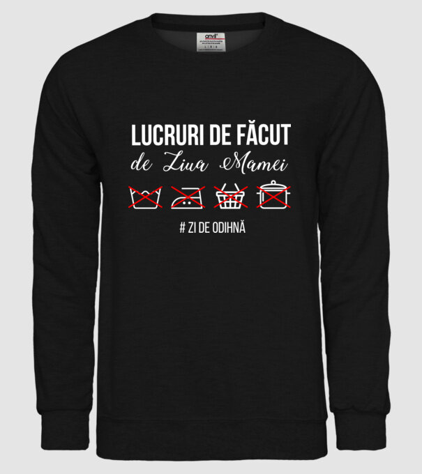 Lucruri de făcut de Ziua Mamei - # zi de odihnă model negru pe tricou