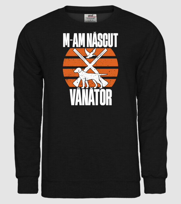 M-am născut vânător model negru pe tricou