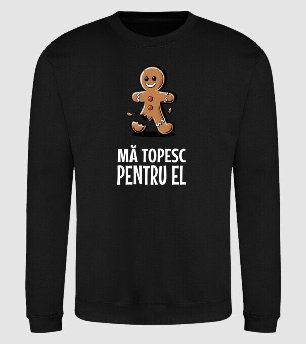 Mă topesc pentru el Negru model negru pe tricou