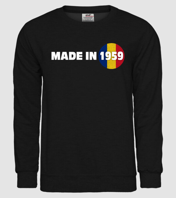 made in 1959 retro vintage model negru pe tricou