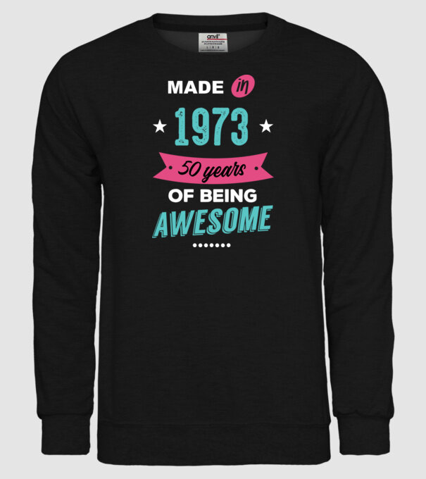 MADE IN 1973 model negru pe tricou