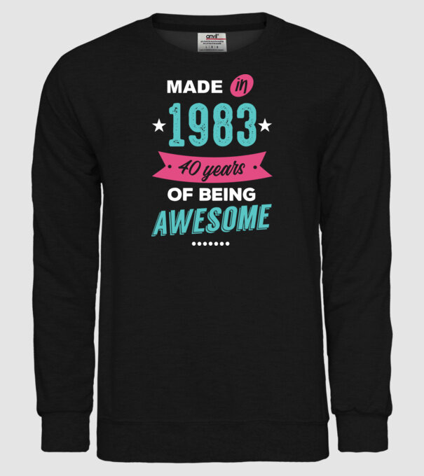Made in 1983 model negru pe tricou
