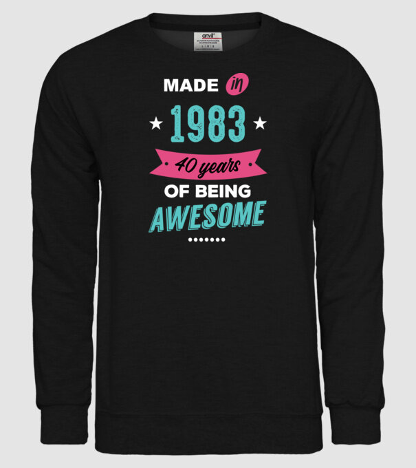 MADE IN 1983 model negru pe tricou