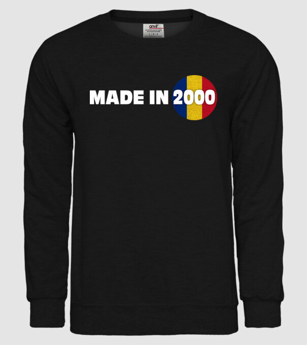 Made in 2000 model negru pe tricou