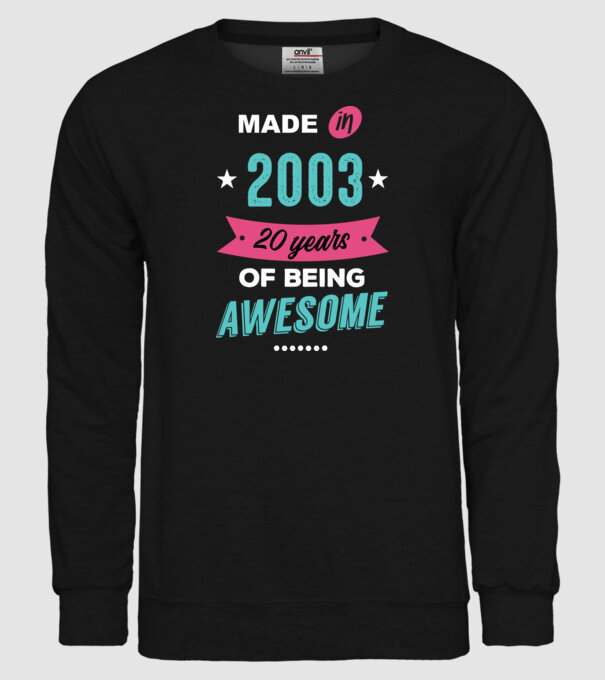 MADE IN 2003 model negru pe tricou