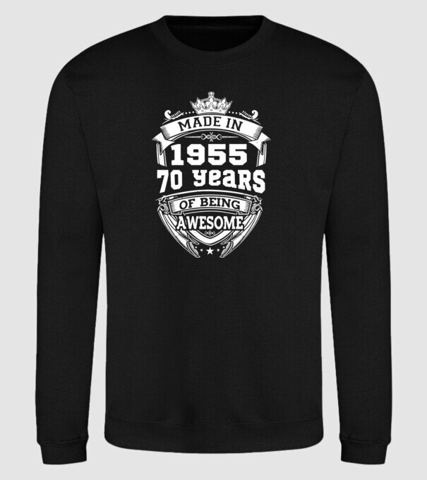 Made in awesome 1955 model negru pe tricou
