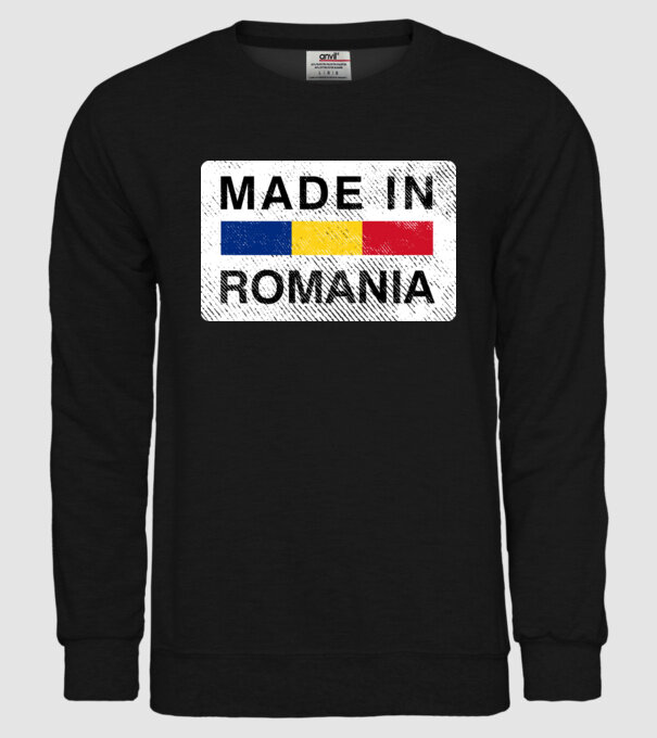 made in romania model negru pe tricou