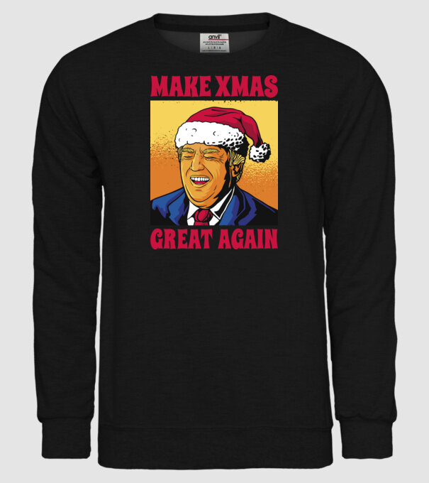 Make Xmas great again model negru pe tricou