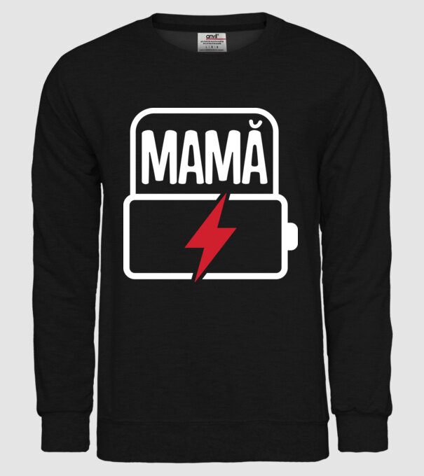Mamă la încărcat model negru pe tricou