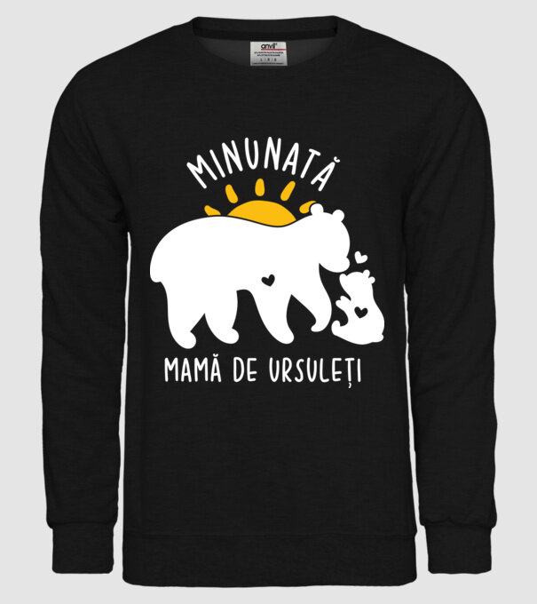 Minunată mamă de ursuleți model negru pe tricou