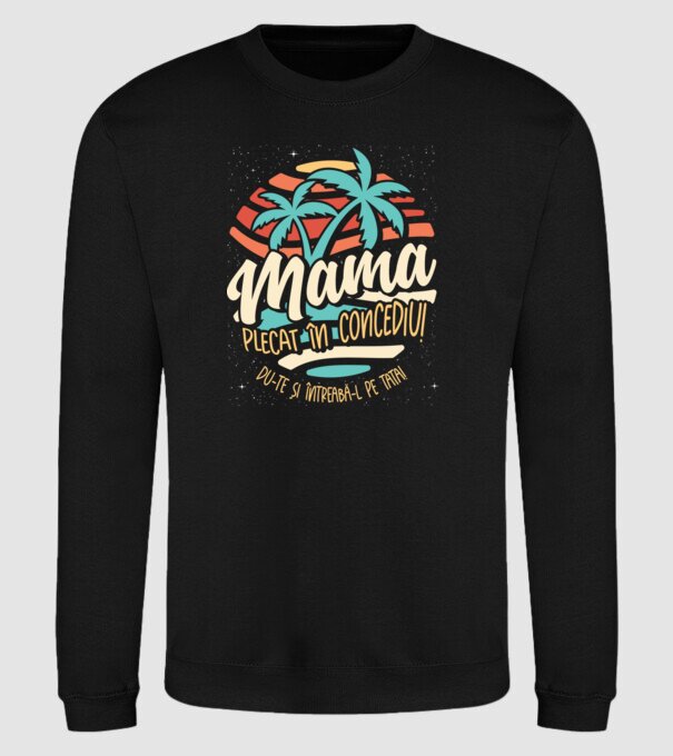 Mama Plecat în concediu model negru pe tricou