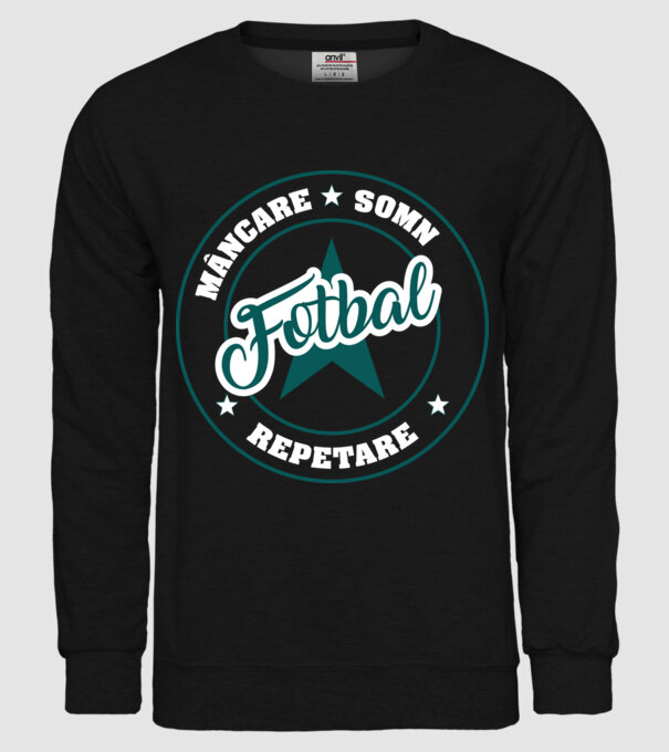 mâncare somn repetare FOTBAL model negru pe tricou