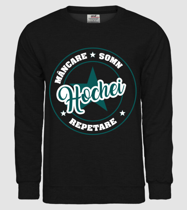 mâncare somn repetare HOCHEI model negru pe tricou