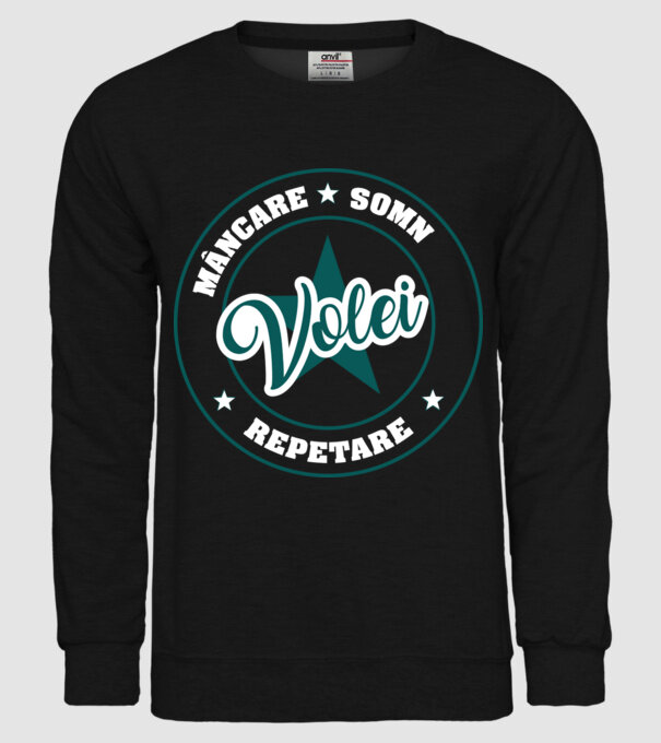 mâncare somn repetare VOLEI model negru pe tricou