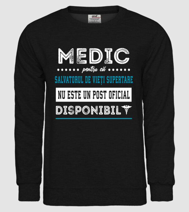 MEDIC: pentru că salvatorul de vieți supertare nu este un post oficial disponibil model negru pe tricou