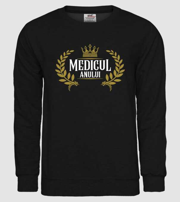 Medicul anului model negru pe tricou