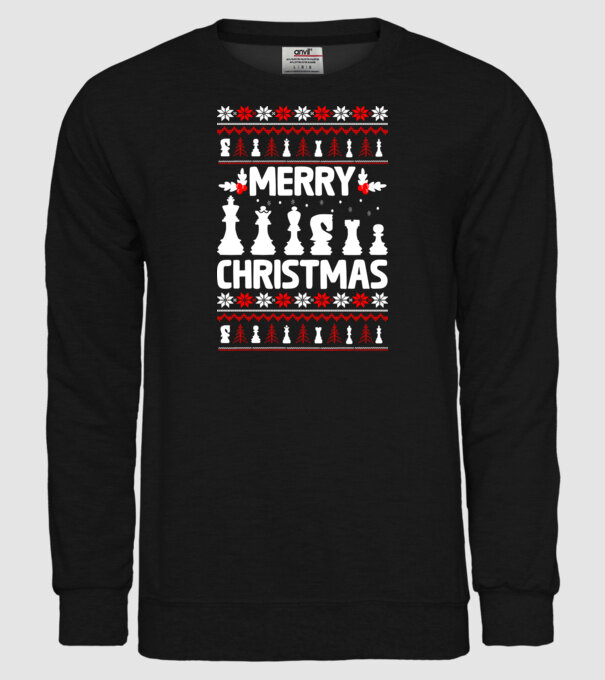 merry chessmass 2 model negru pe tricou