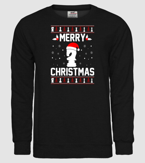 merry chessmass 3 model negru pe tricou