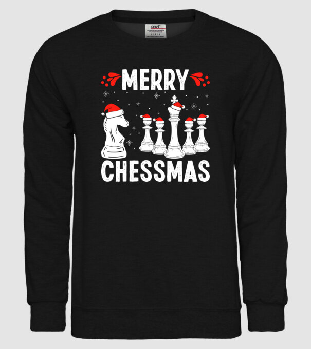 merry chessmass model negru pe tricou
