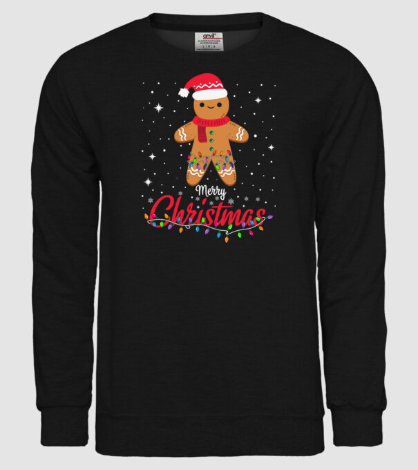 Merry christmas cookie model negru pe tricou