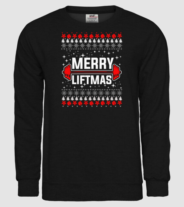 Merry liftmas 1 model negru pe tricou