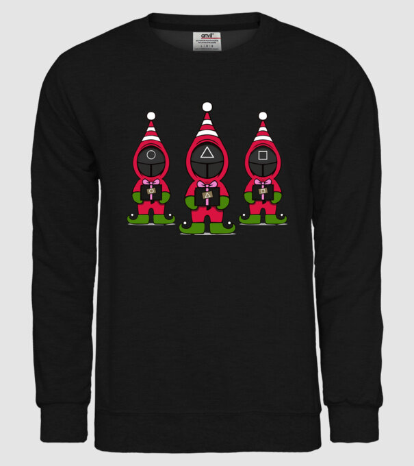 merry squid game model negru pe tricou