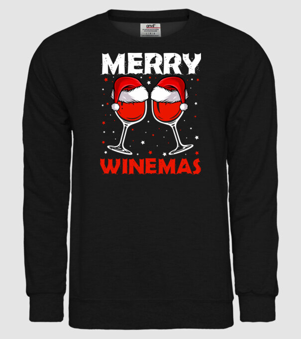 Merry winemas model negru pe tricou