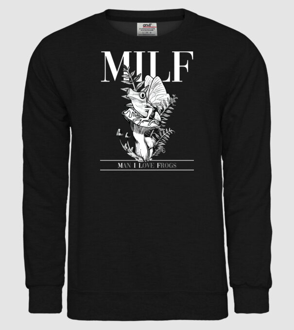 MILF man i love frogs model negru pe tricou