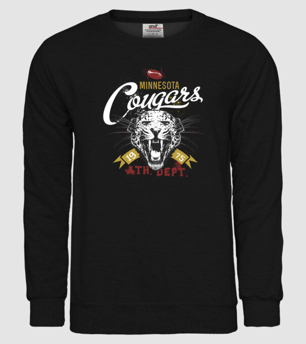 Minesota Cougars model negru pe tricou
