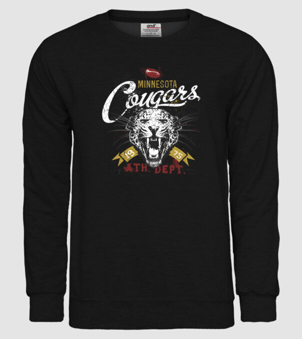 Minesota Cougars  TEXTURED model negru pe tricou