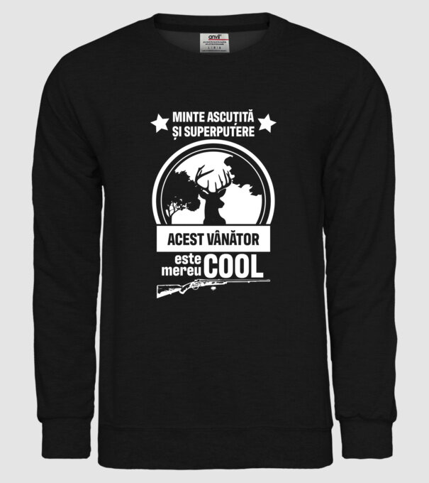 minte ascuțită și superputere acest vânător este mereu cool model negru pe tricou
