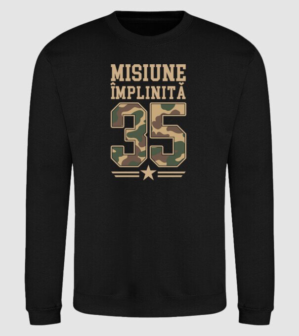 Misiune împlinită 35 model negru pe tricou