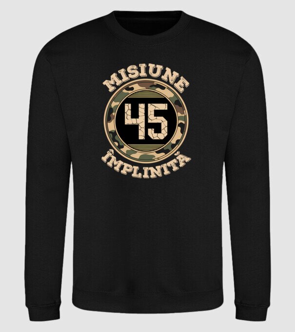 Misiune împlinită 45 model negru pe tricou