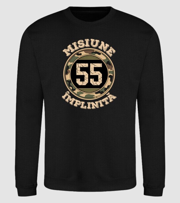 Misiune împlinită 55 model negru pe tricou