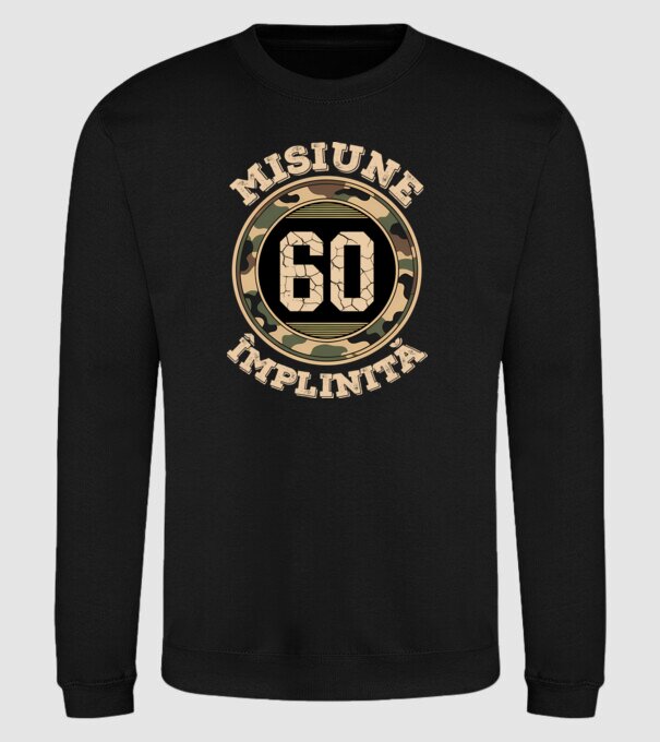 Misiune împlinită 60 model negru pe tricou
