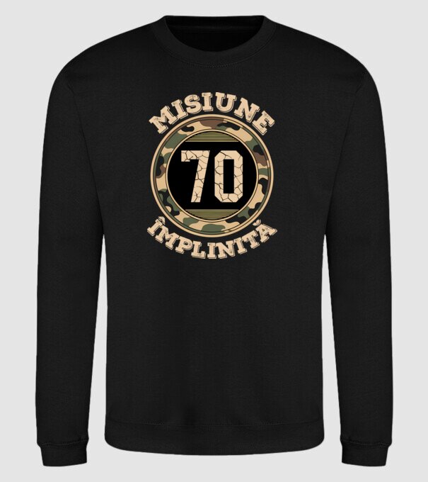 Misiune împlinită 70 model negru pe tricou
