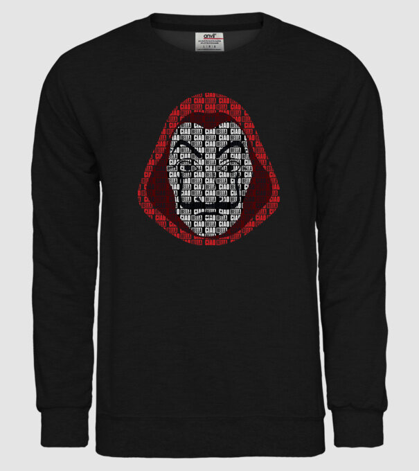 money heist ciao bella model negru pe tricou