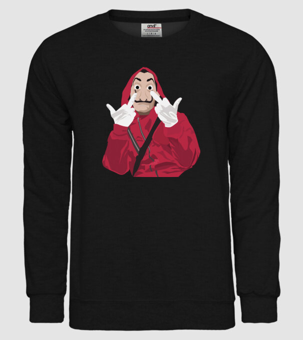 money heist fcku model negru pe tricou